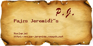 Pajzs Jeremiás névjegykártya
